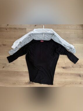 Classic batwing ballet rayon top set of 3: black, white, gray size s